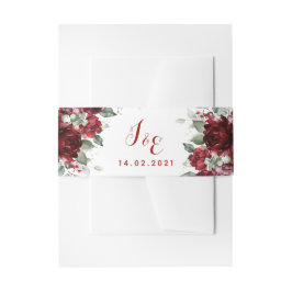 Red Peony Epiphany Wedding Invitation Suite Einladungsbanderole