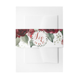 Red Peony Epiphany Wedding Invitation Suite Einladungsbanderole