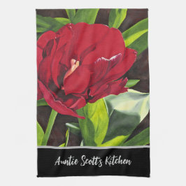 Red Peony Floral Geschirrtuch
