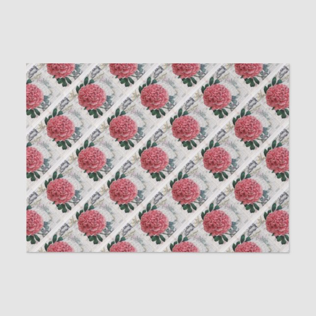 Red Peony Map Seidenpapier (Vorderseite)