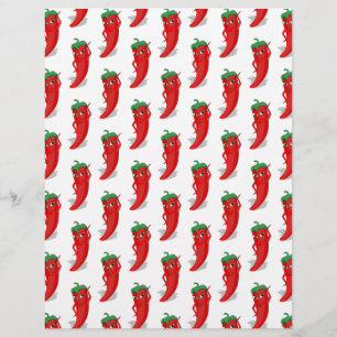 Red Pepper Diva Cartoon Pattern