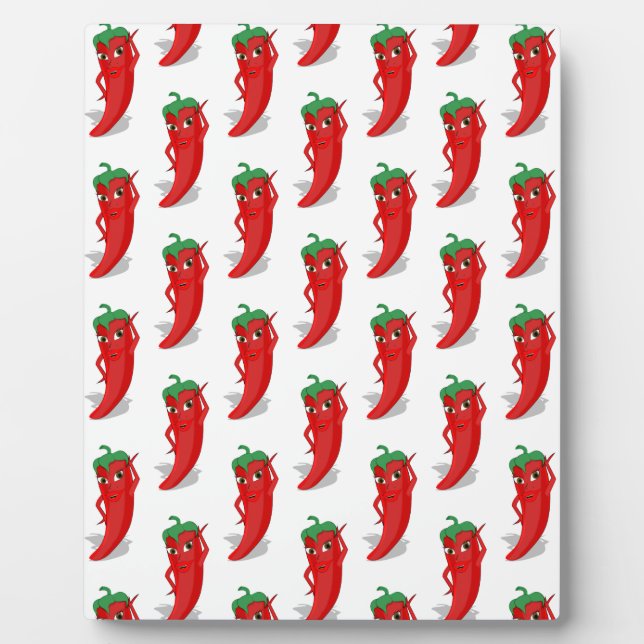 Red Pepper Diva Cartoon Pattern Fotoplatte (Vorderseite)