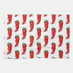 Red Pepper Diva Cartoon Pattern Geschirrtuch