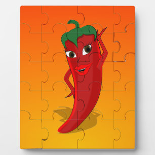 Red Pepper Diva Jigsaw Puzzle Fotoplatte