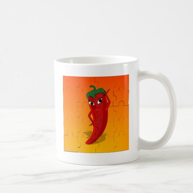 Red Pepper Diva Jigsaw Puzzle Kaffeetasse (Rechts)