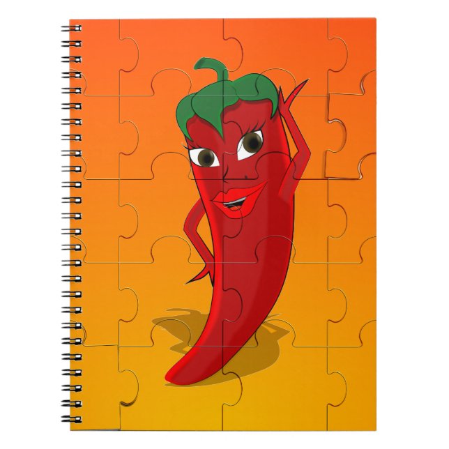 Red Pepper Diva Jigsaw Puzzle Notizblock (Vorderseite)