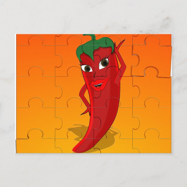 Red Pepper Diva Jigsaw Puzzle Postkarte (Vorderseite)