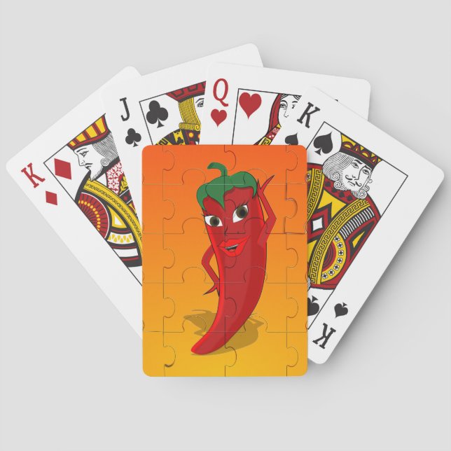 Red Pepper Diva Jigsaw Puzzle Spielkarten (Rückseite)