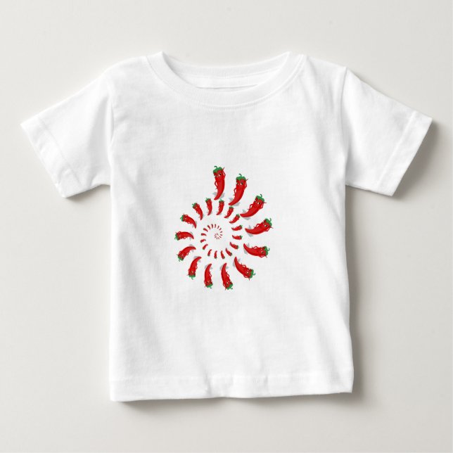 Red Pepper Diva Spiral Baby T-shirt (Vorderseite)