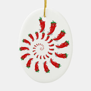 Red Pepper Diva Spiral Keramikornament