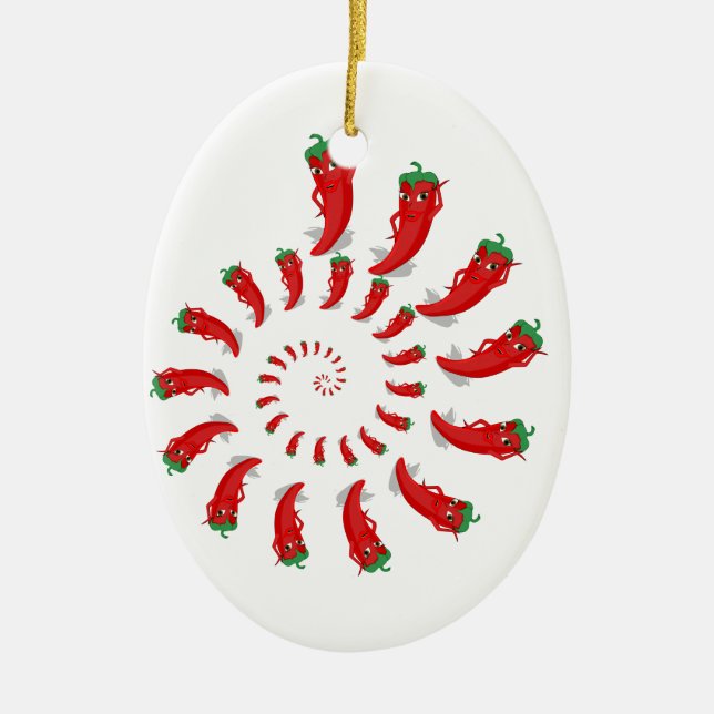 Red Pepper Diva Spiral Keramikornament (Vorne)