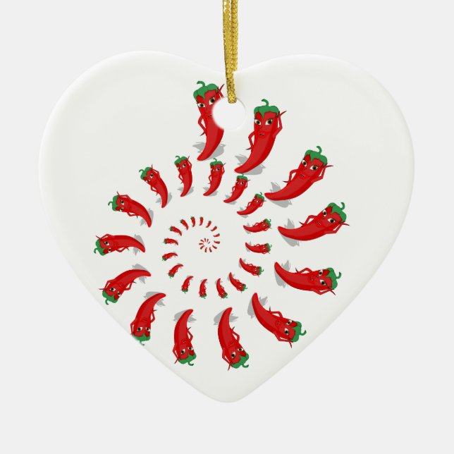 Red Pepper Diva Spiral Keramikornament (Vorne)