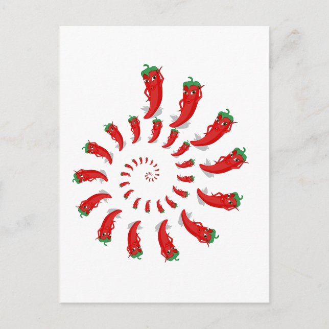 Red Pepper Diva Spiral Postkarte (Vorderseite)