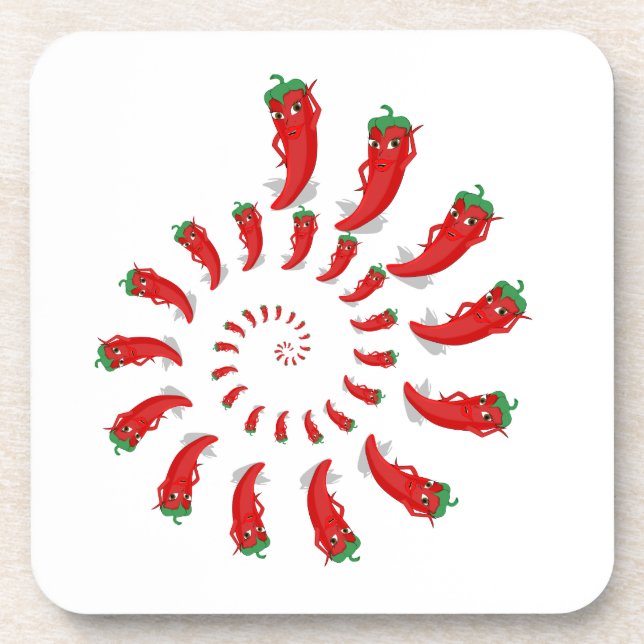 Red Pepper Diva Spiral Untersetzer (Vorderseite)