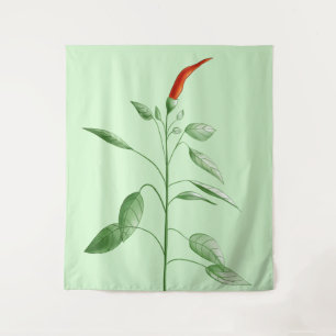 Red Pepper Gardener Chili Pflanze Mama Botanisch Wandteppich