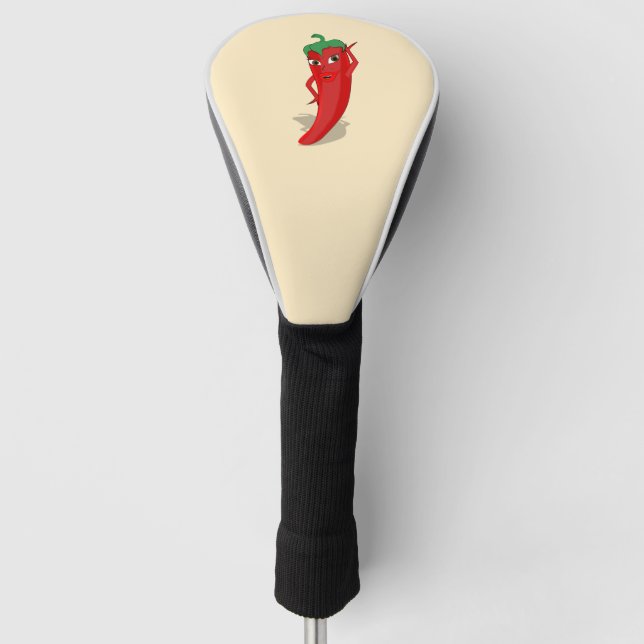 Red Pepper Gezeichnet Custom Golf Headcover (Vorderseite)