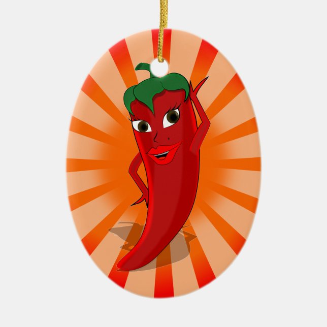 Red Pepper Superstar Keramikornament (Vorne)