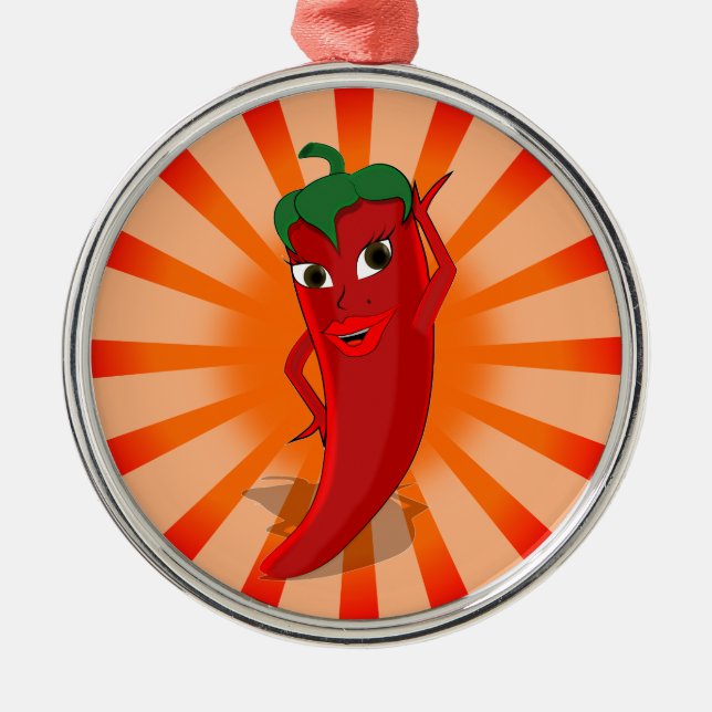 Red Pepper Superstar Ornament Aus Metall (Vorne)