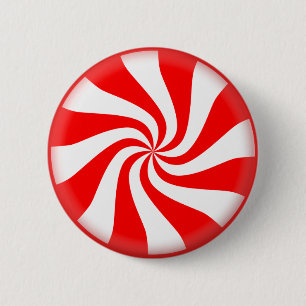 Red Peppermint Candy Button