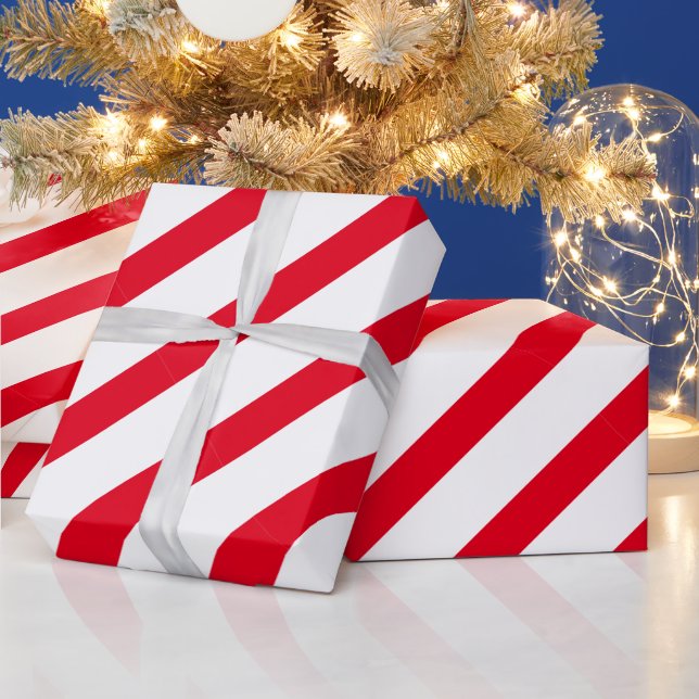 Red Peppermint Strip Weihnachtsverpackung Geschenkpapier (Feiertage)