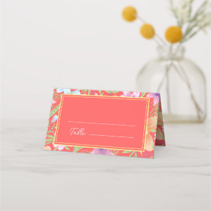 Red Peranakan floral doppelxi Chinesische Hochzeit Platzkarte
