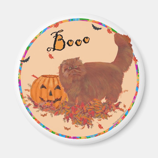 Red Persian Cat Halloween Magnet (Vorne)