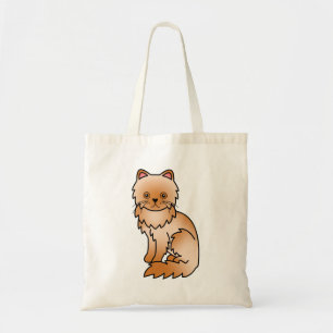 Red Persian Niedlich Cartoon Cat Illustration Tragetasche
