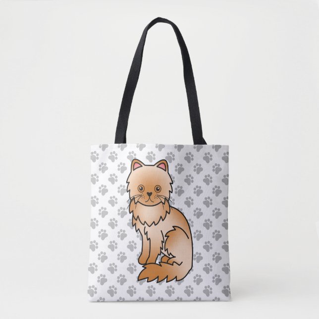 Red Persian Niedlich Cartoon Cat & Paws (Vorderseite)