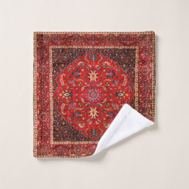 Red Persian Rug aus Mashhad Badhandtuch Set