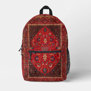 Red Persian Rug aus Mashhad Bedruckter Rucksack