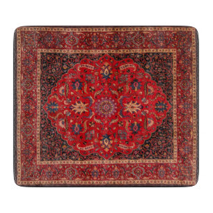 Red Persian Rug aus Mashhad Cutting Board Schneidebrett