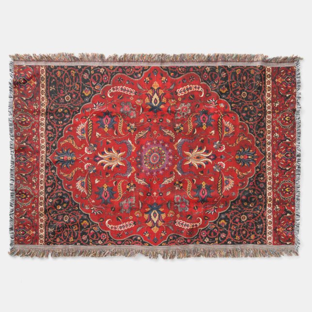 Red Persian Rug aus Mashhad Decke (Vorderseite)