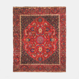 Red Persian Rug aus Mashhad Fleecedecke