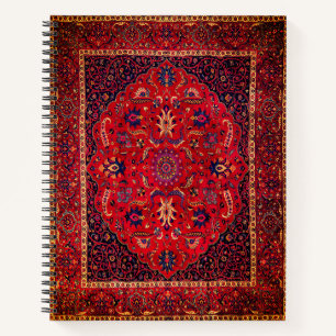 Red Persian Rug aus Mashhad Notizbuch