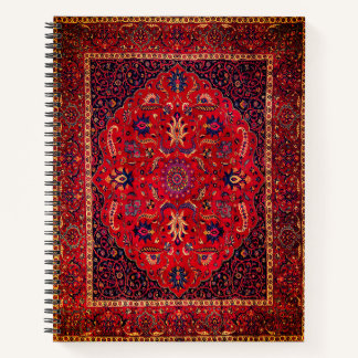 Red Persian Rug aus Mashhad Notizbuch