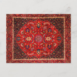 Red Persian Rug aus Mashhad Postkarte