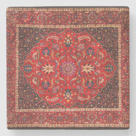 Red Persian Rug aus Mashhad Steinuntersetzer