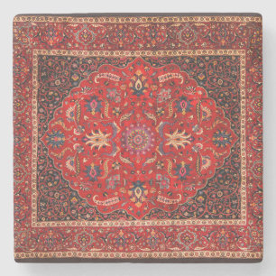 Red Persian Rug aus Mashhad Steinuntersetzer