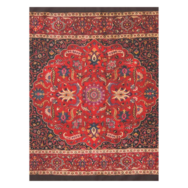 Red Persian Rug aus Mashhad Tischdecke (Vorderseite)