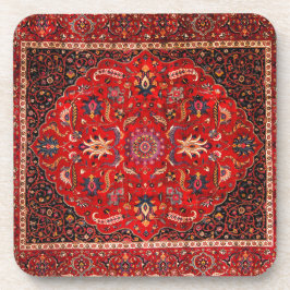 Red Persian Rug aus Mashhad Untersetzer
