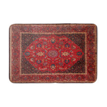 Red Persian Rug from Mashhad Bath Mat