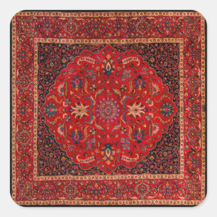 Red Persian Rug from Mashhad Sticker