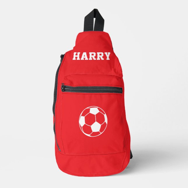 Red Personalised Football Boot Crossbody Bag (Vorderseite)