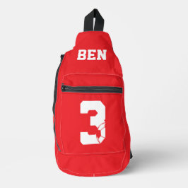 Red Personalised Football Boot Crossbody Bag