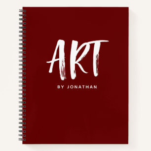 Red Personalisiert Sketchbook Ihr Name Notizbuch