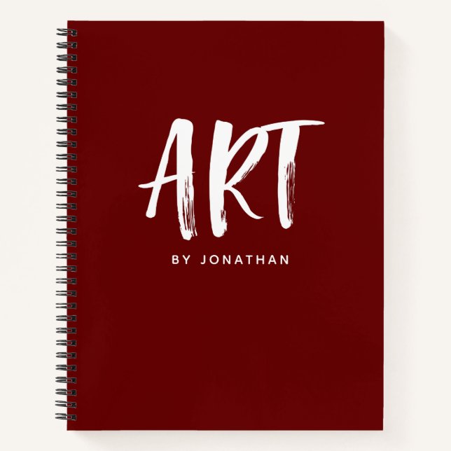 Red Personalisiert Sketchbook Ihr Name Notizbuch (Vorderseite)