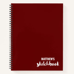 Red Personalisiert Sketchbook Ihr Name Notizbuch