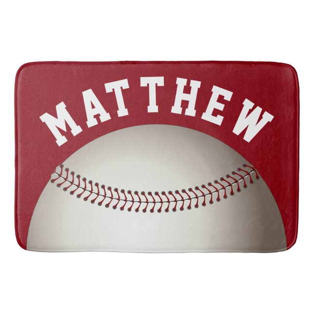 Red Personalisiert Sports Baseball Design Badematte (Vorderseite)