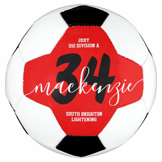 Red Personalisiert Team Colors Name Jersey Number Fußball (Vorderseite)