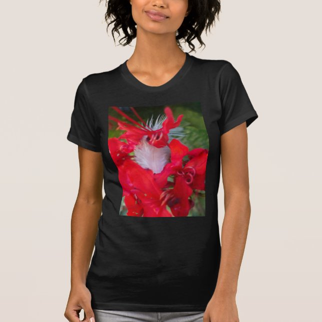 Red Petal Feather Art Print T-Shirt (Vorderseite)